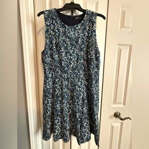 GAP Navy Blue Floral Sleeveless Midi Dress